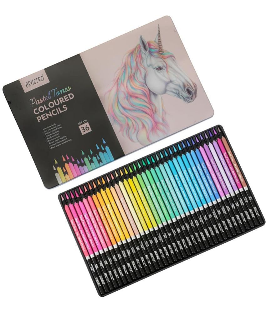     			BRUSTRO Artists' Coloured Pencils Pastel Tone Set of 36 (in Elegant tin Box)
