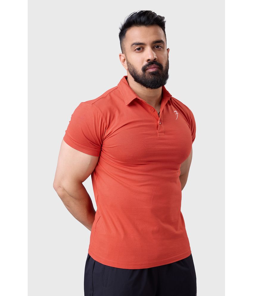     			Fuaark Rust Cotton Slim Fit Men's Sports Polo T-Shirt ( Pack of 1 )