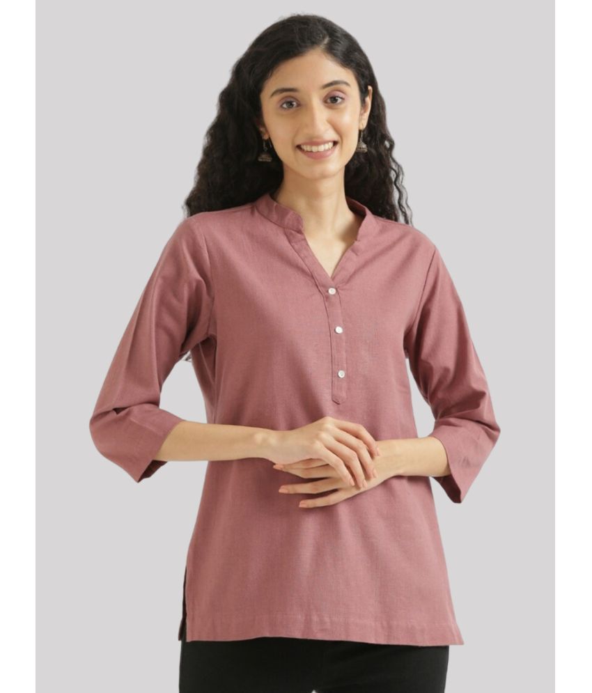     			PPTHEFASHIONHUB Rayon Solid Straight Women's Kurti - Mauve ( Pack of 1 )