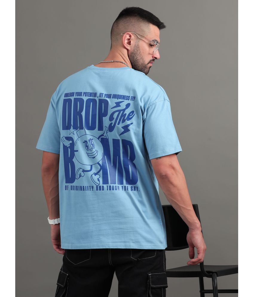     			Paul Street 100% Cotton Slim Fit Printed 3/4th Sleeves Men's T-Shirt - Blue ( Pack of 1 )