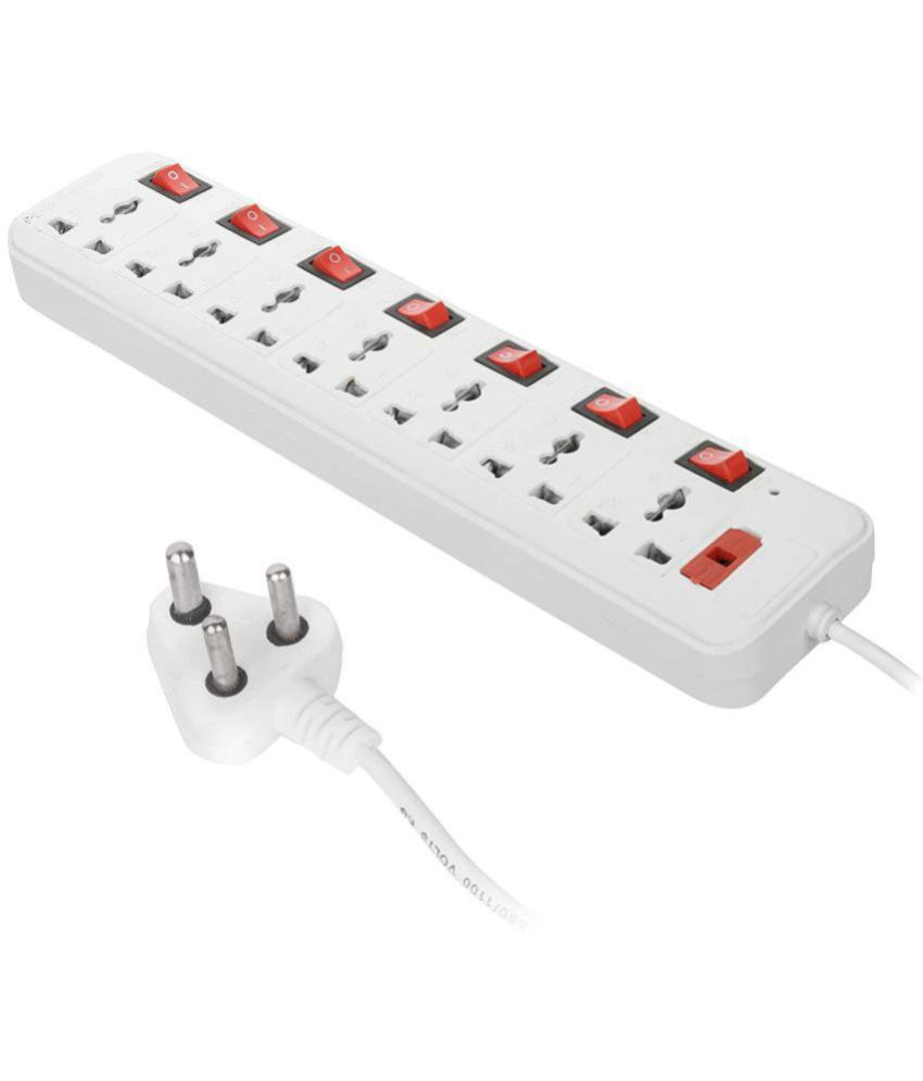     			SOYEN 7 Socket Extension Cord With Individual Switches Socket Extension Board