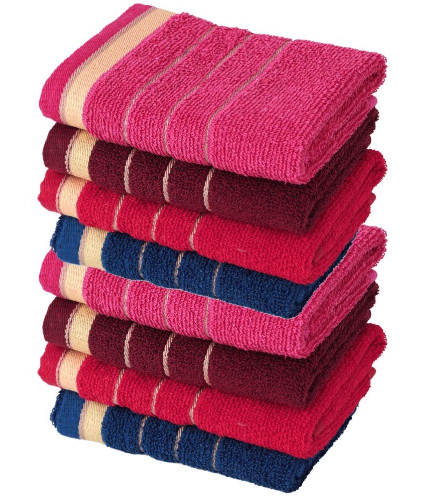     			Satisfyn Terry Striped Hand Towel 351-400 ( Pack of 8 ) - Assorted