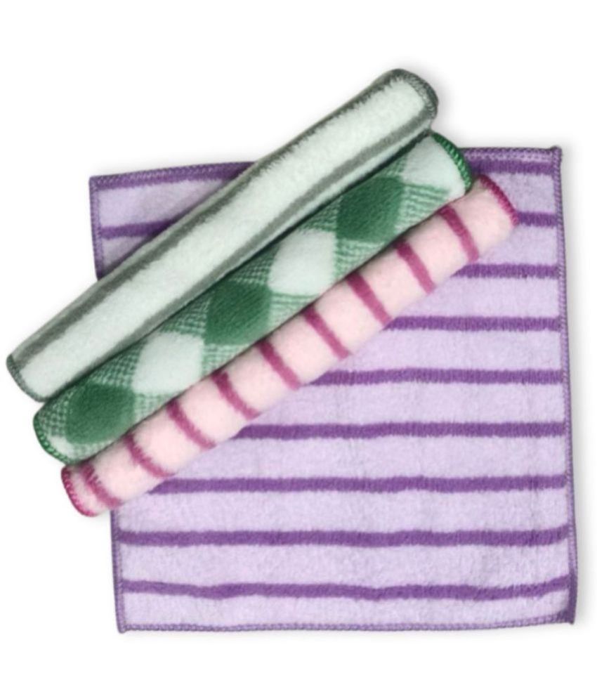     			Super Soft Colourful Microfiber Baby Washcloth Towel for Newborns | Kids Hand Towel (Random Designs & Color) (25 x 25 CM) Pack of 4