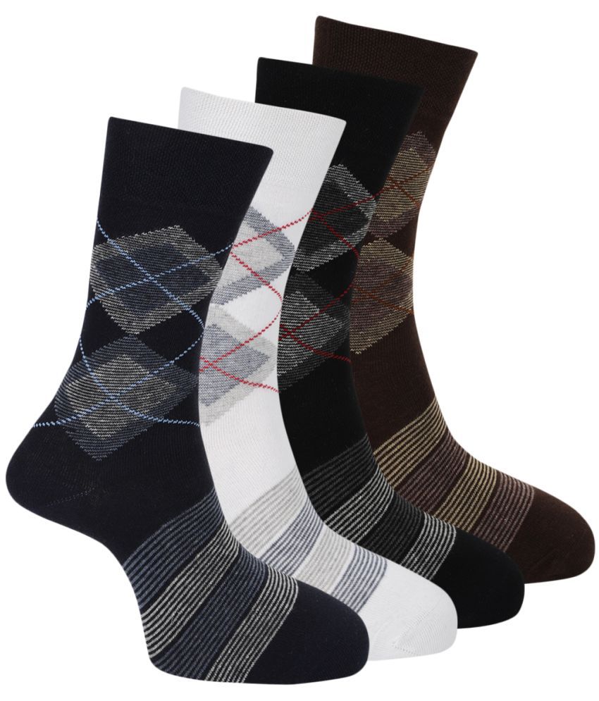     			UrbanMark Cotton Men's Striped Multicolor Full Length Socks ( Pack of 4 )