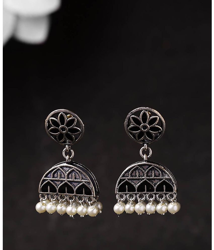     			Voylla Silver Jhumki Earrings ( Pack of 1 )