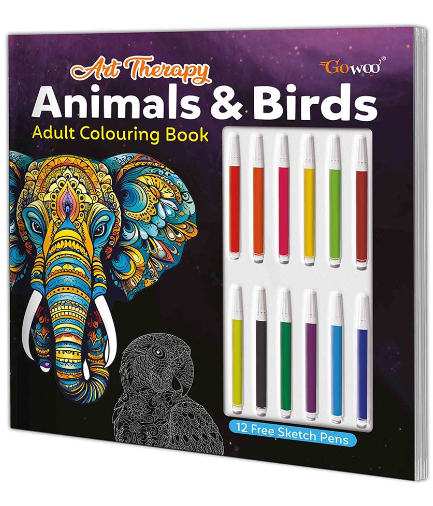     			"Art Therapy Animals and Birds Adult Colouring Book : Adult Colouring Book, Art therapy book for adults, Mindful coloring book"