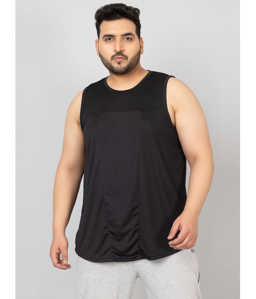     			Chkokko Polyester Regular Fit Solid Sleeveless Men's T-Shirt - Black ( Pack of 1 )