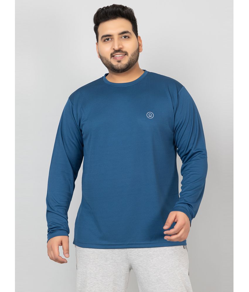    			Chkokko Polyester Regular Fit Solid Full Sleeves Men's T-Shirt - Indigo ( Pack of 1 )