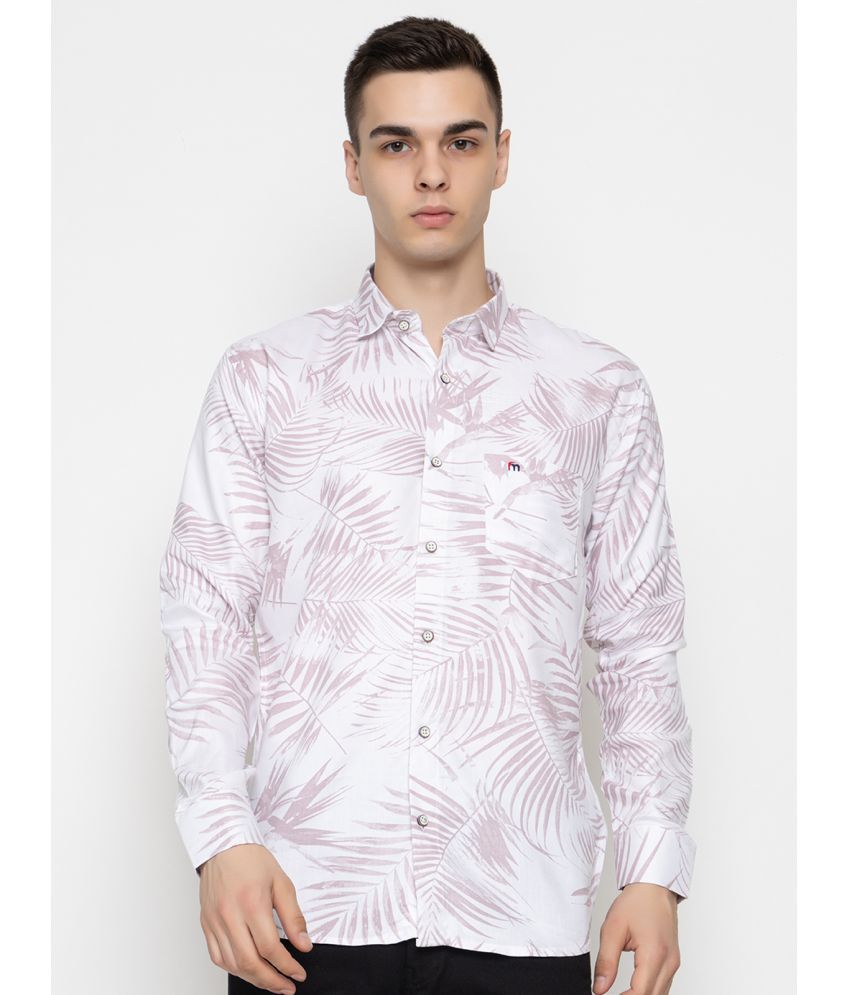    			FREKMAN Cotton Blend Regular Fit Printed Full Sleeves Men's Casual Shirt - Peach ( Pack of 1 )