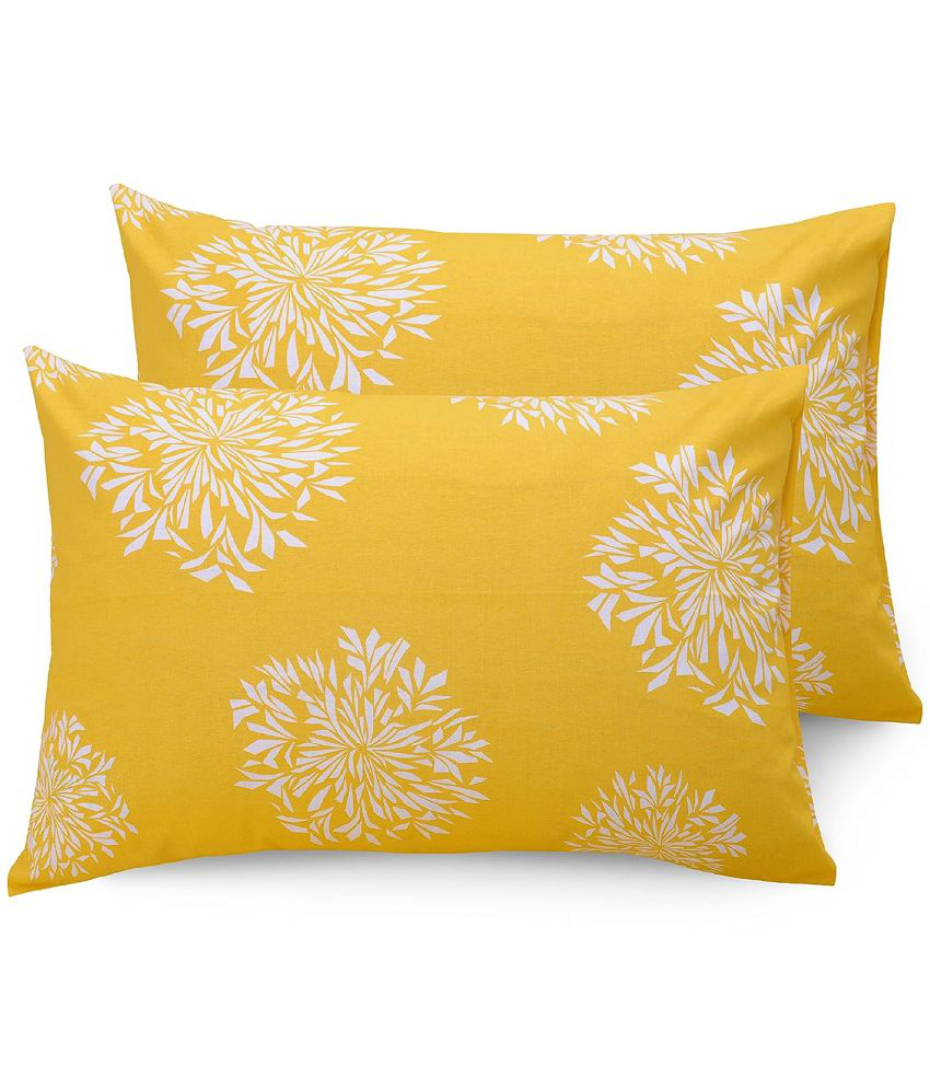     			HIDECOR - Pack of 2 Microfibre Polka Dots Standard Size Pillow Cover ( 68.58 cm(27) x 43.18 cm(17) ) - Yellow