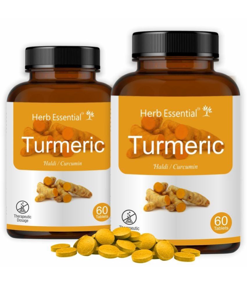     			Herb Essential Turmeric Tablets, 500 Mg, (60x2 Tablets) | Helps Boost Immunity | 100% Natural Haldi Extracts