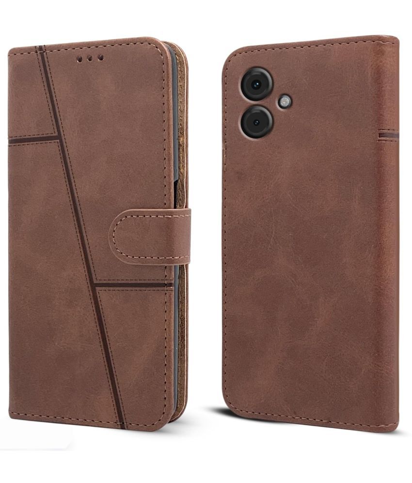     			NBOX Brown Flip Cover Artificial Leather Compatible For Motorola G54 5G ( Pack of 1 )