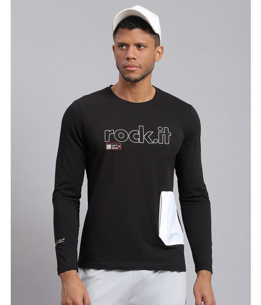     			Rock.it Polyester Regular Fit Printed Full Sleeves Men's T-Shirt - Black ( Pack of 1 )