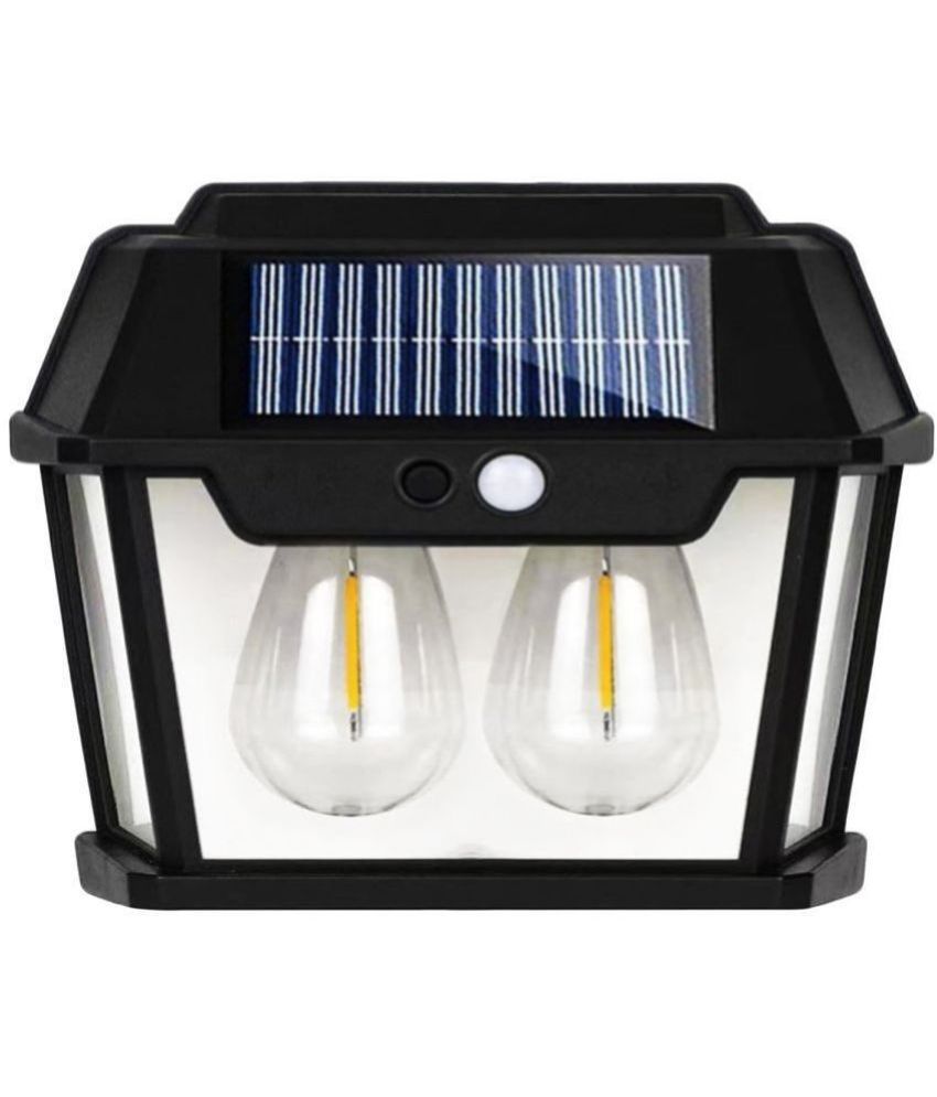     			Solar Wall Lights Wireless Solar Wall Lantern with 3 Modes & Motion Sensor, Waterproof Exterior Lighting Black.
