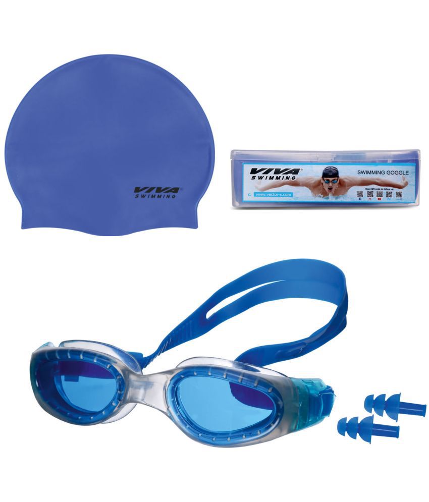     			Viva Swimming VIVA-30 Google+Cap+EP Set For Outdoor Swimming Kit For Senior And Junior Men's Women's