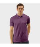 TAB91 Pack of 1 Cotton Slim Fit Solid Half Sleeves Men's Polo T Shirt ( Purple )