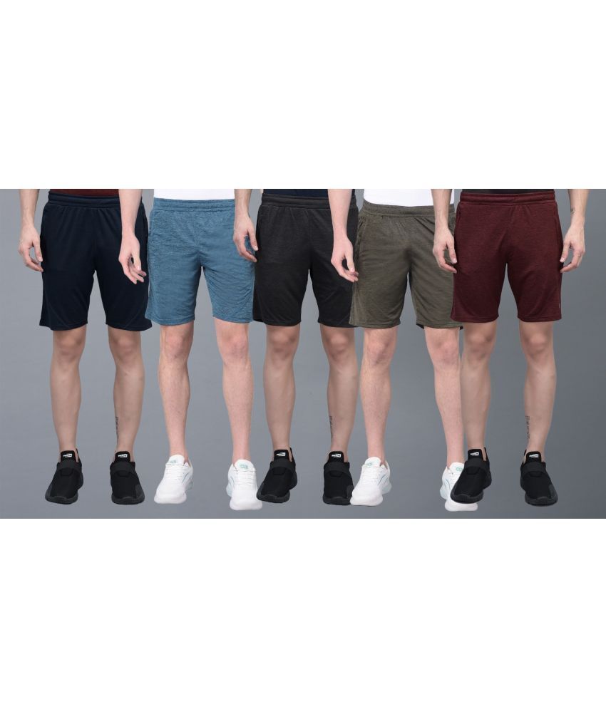     			Force NXT Multi Polyester Men's Gym Shorts ( Pack of 5 )