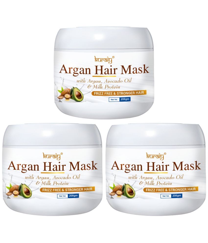     			KURAIY Argan Hair Mask With Argan Milk Protein For Frizz Hair And Stronger Hair 200g Pack Of 3