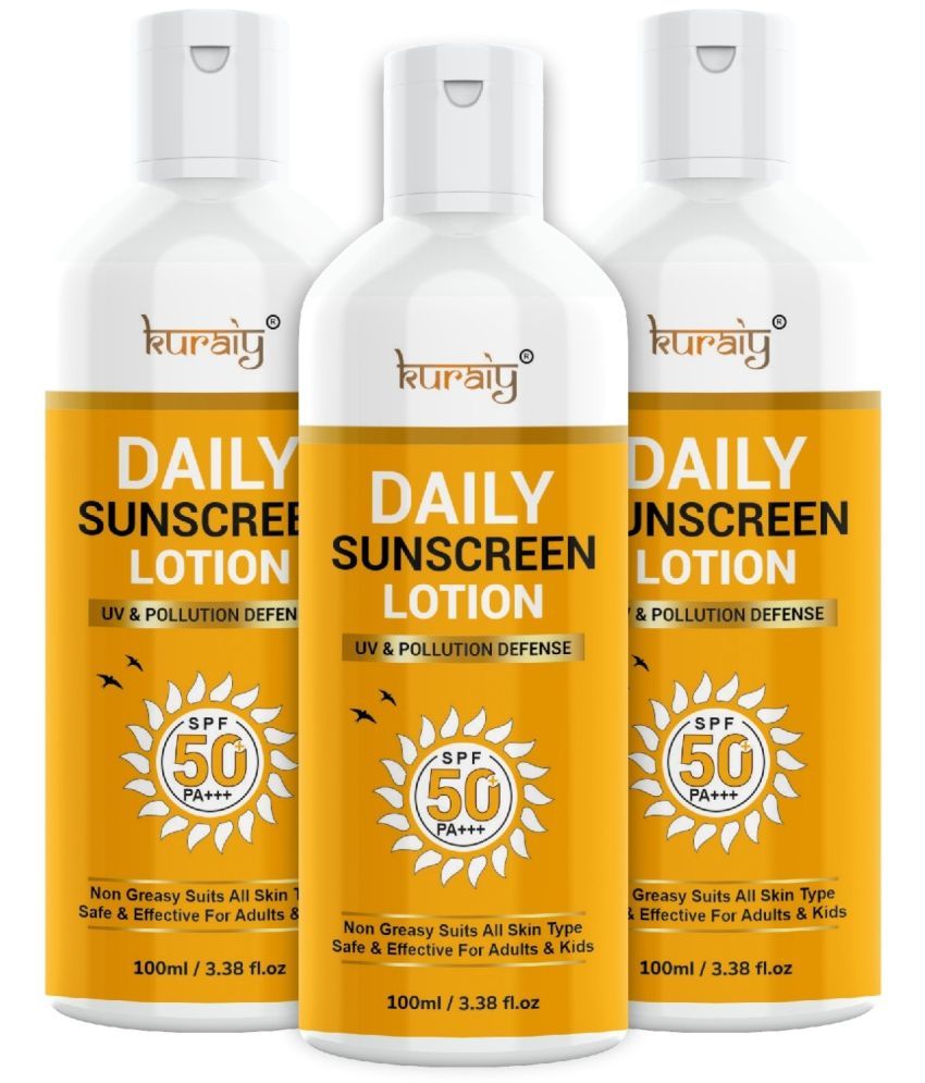     			KURAIY SPF 50 PA+++ Sunscreen UV Lotion sunblock 75ML PACK OF 3