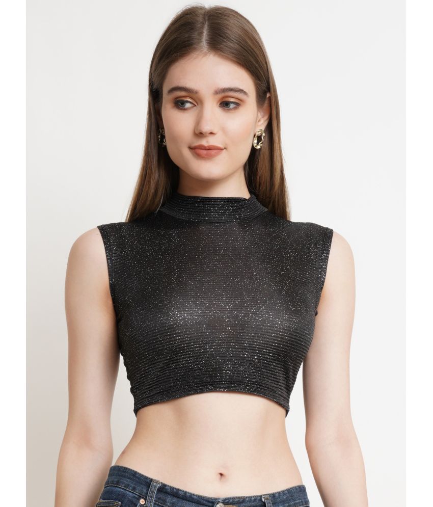     			POPWINGS Charcoal Polyester Women's Crop Top ( Pack of 1 )