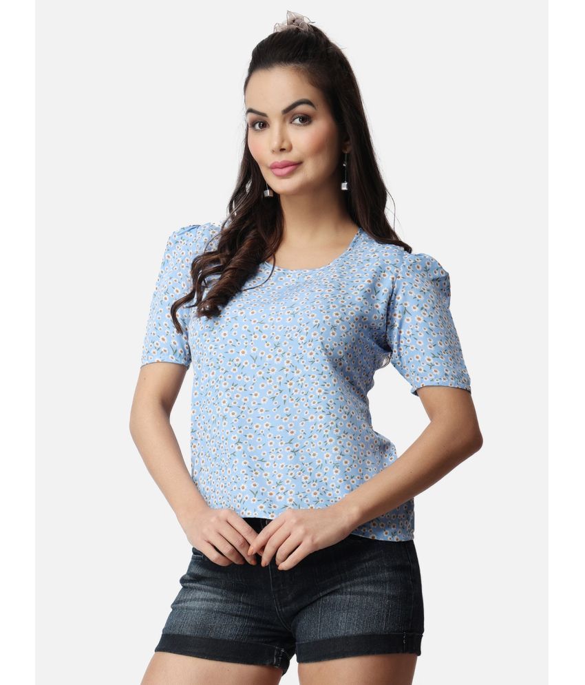     			POPWINGS Blue Polyester Women's Regular Top ( Pack of 1 )