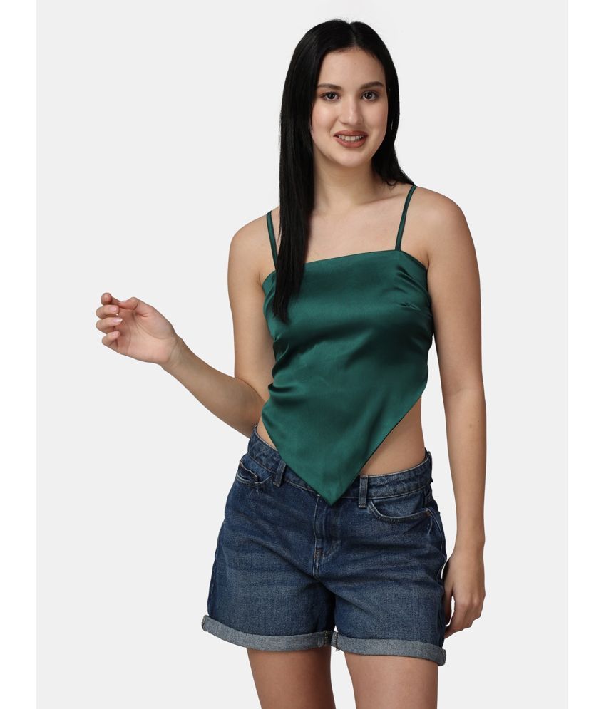     			POPWINGS Mint Green Satin Women's Regular Top ( Pack of 1 )