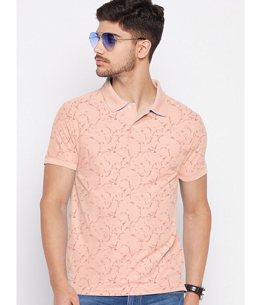     			Riss Polyester Regular Fit Printed Half Sleeves Men's Polo T Shirt - Coral ( Pack of 1 )