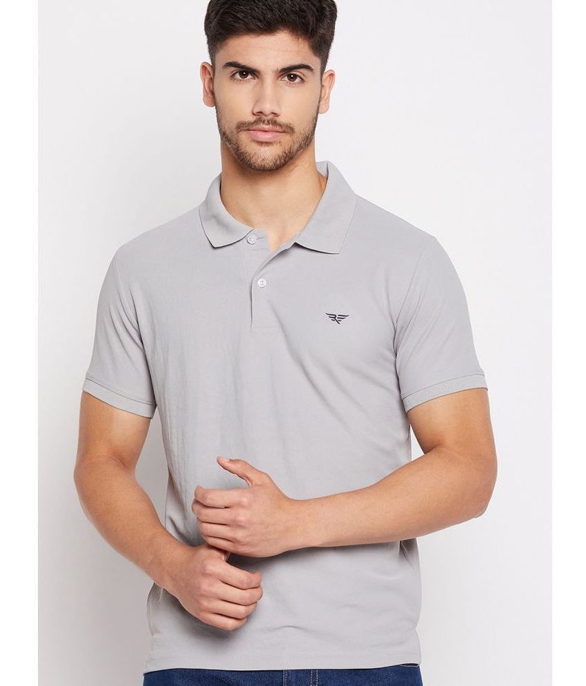     			Riss Polyester Regular Fit Solid Half Sleeves Men's Polo T Shirt - Grey ( Pack of 1 )