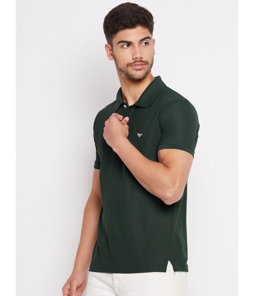     			Riss Polyester Regular Fit Solid Half Sleeves Men's Polo T Shirt - Olive ( Pack of 1 )