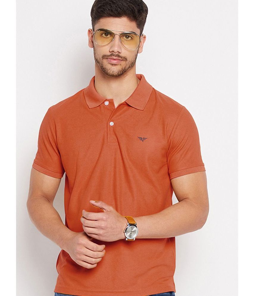     			Riss Polyester Regular Fit Solid Half Sleeves Men's Polo T Shirt - Rust ( Pack of 1 )