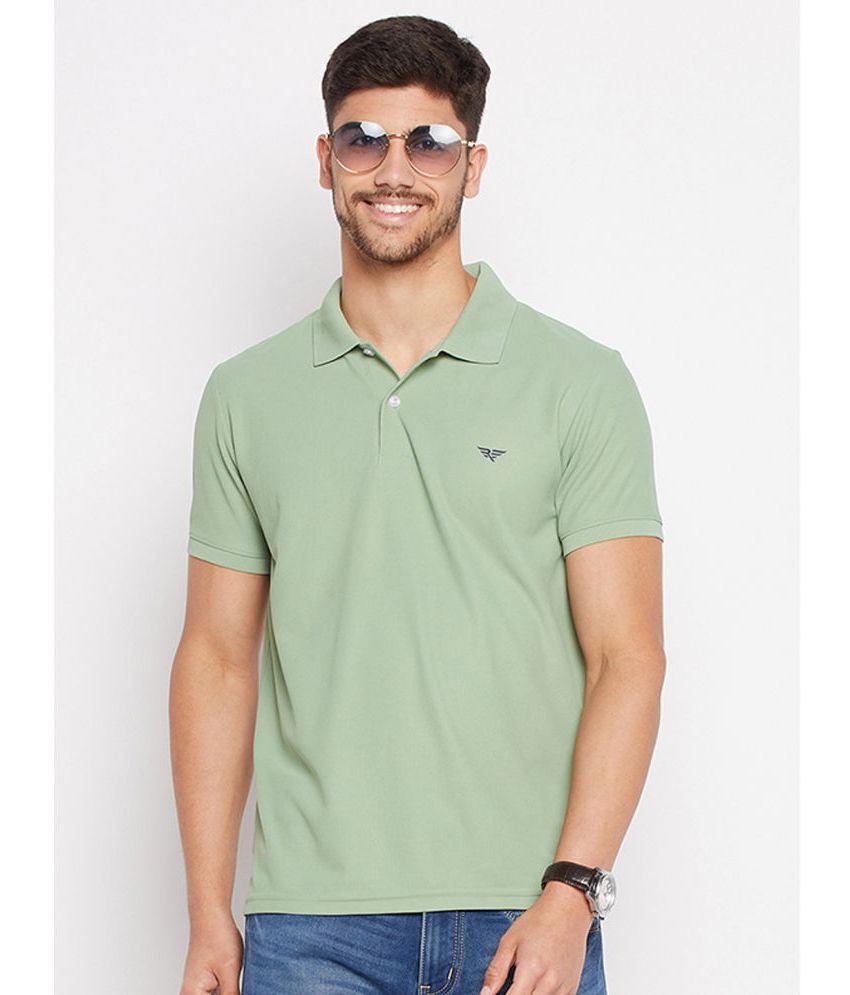     			Riss Polyester Regular Fit Solid Half Sleeves Men's Polo T Shirt - Sea Green ( Pack of 1 )