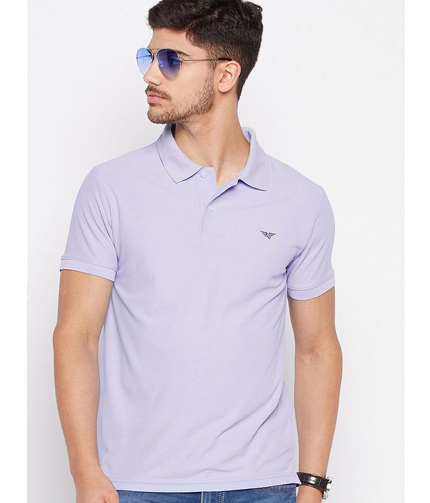     			Riss Polyester Regular Fit Solid Half Sleeves Men's Polo T Shirt - Lavender ( Pack of 1 )
