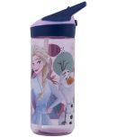 Gluman Disney Frozen Slurpy Water Bottle for Kids with Flip-Top Closure - 620ml