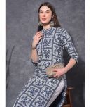 Mamoose Rayon Embroidered Straight Women's Kurti - Blue ( Pack of 1 )