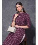 Mamoose Rayon Printed Straight Women's Kurti - Wine ( Pack of 1 )