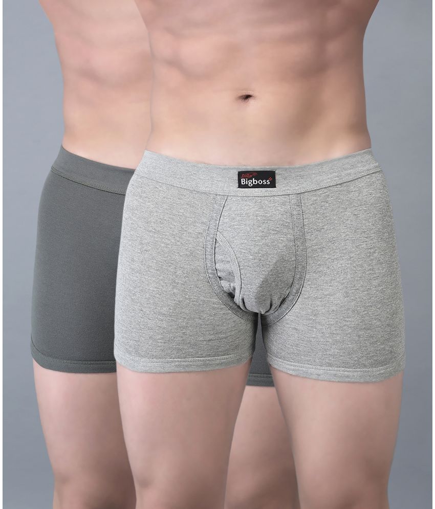     			Pack of 2 Dollar Bigboss Assorted Solid Cotton Blend Men Trunk