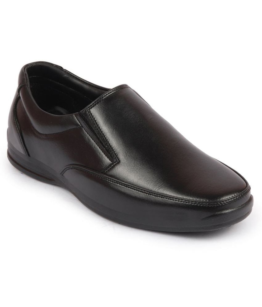     			Fausto Black Men's Slip On Formal Shoes