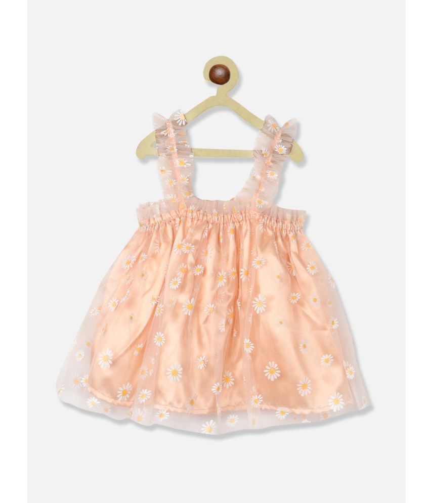     			Nauti Nati Peach Polyester Girls A-line Dress ( Pack of 1 )