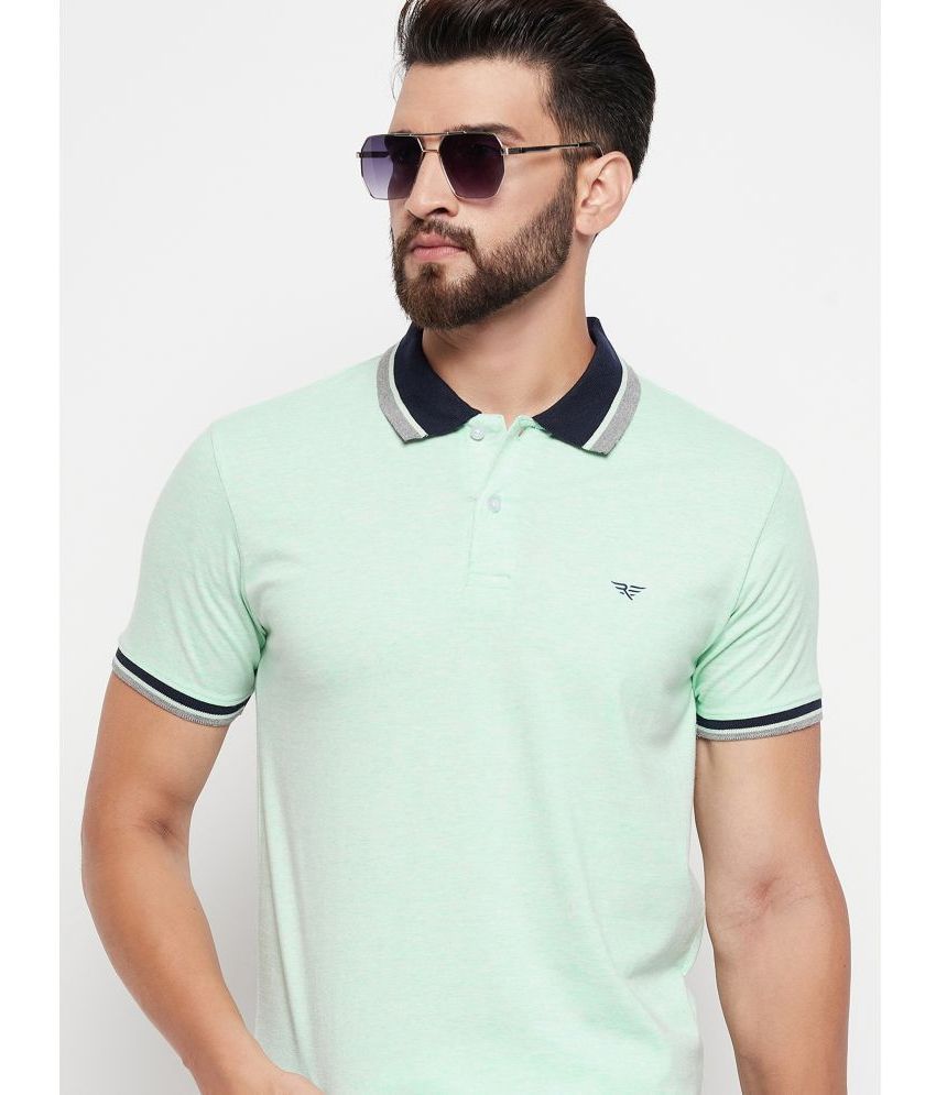     			Riss Polyester Regular Fit Self Design Half Sleeves Men's Polo T Shirt - Mint Green ( Pack of 1 )