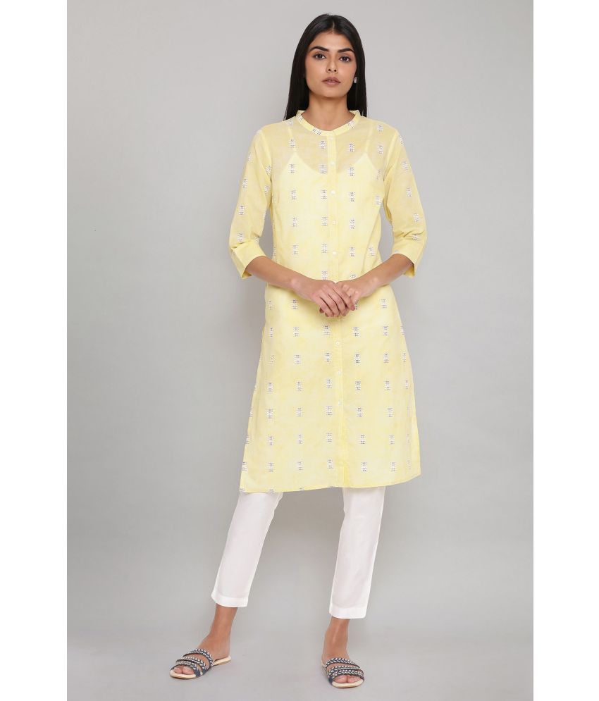     			W Cotton Printed Straight Women's Kurti - Green ( Pack of 1 )