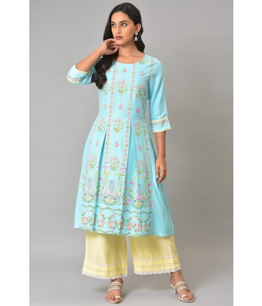     			W Viscose Printed A-line Women's Kurti - Blue ( Pack of 1 )