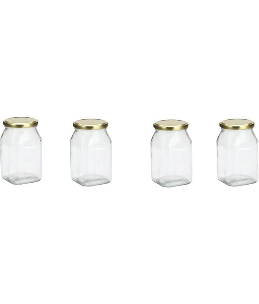     			AFAST Glass Container Glass Transparent Utility Container ( Set of 4 )