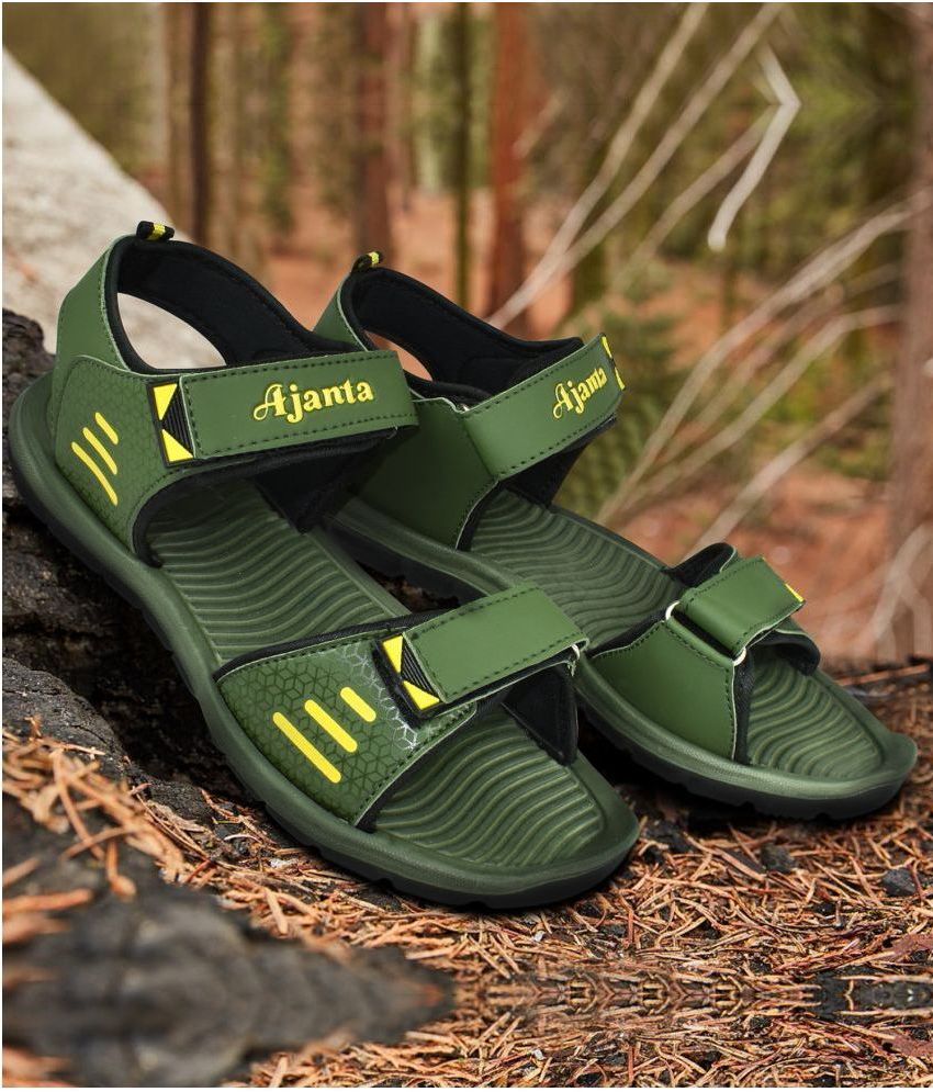     			Ajanta - Green Men's Floater Sandals