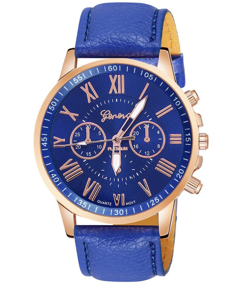     			DECLASSE Blue Leather Analog Men's Watch