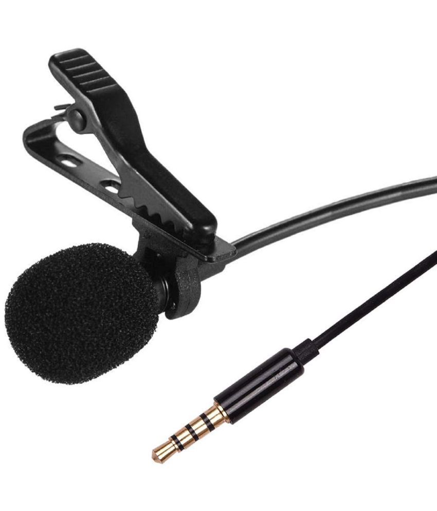     			Hybite Dynamic Lapel Collar Mic Voice Recording Filter Microphone for Singing YouTube Smartphones, Black