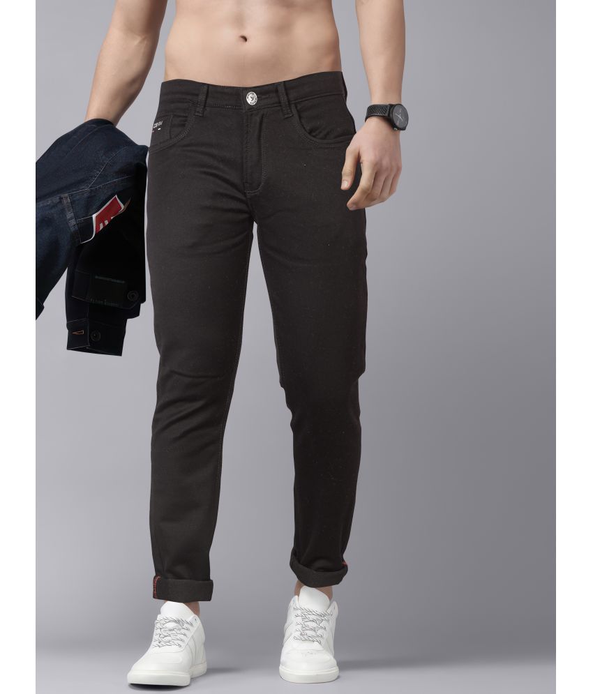     			JB JUST BLACK Slim Fit Cuffed Hem Men's Jeans - Black ( Pack of 1 )
