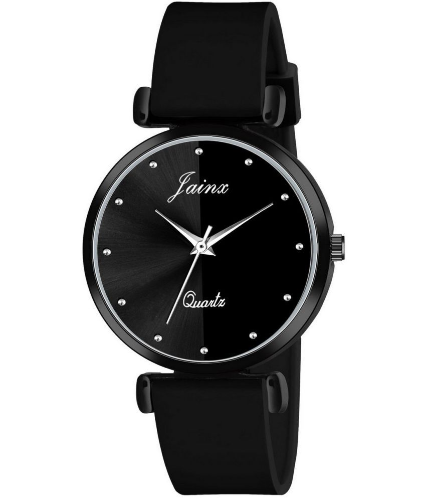     			Jainx Black Silicon Analog Womens Watch