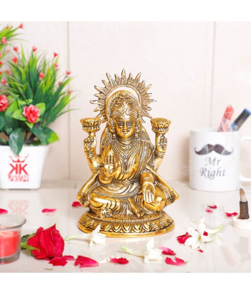     			KridayKraft Aluminium Goddess Laxmi Idol ( 21 cm )