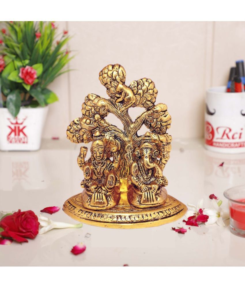     			KridayKraft Aluminium Laxmi Ganesh Idol ( 16.5 cm )