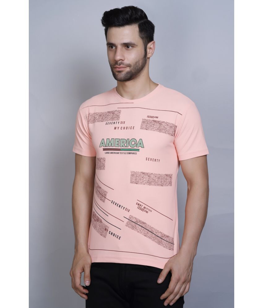     			PASURE Cotton Regular Fit Printed Half Sleeves Men's T-Shirt - PINK ( Pack of 1 )